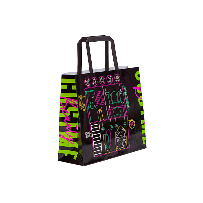 Flat Handle Paper Merchandise Bags