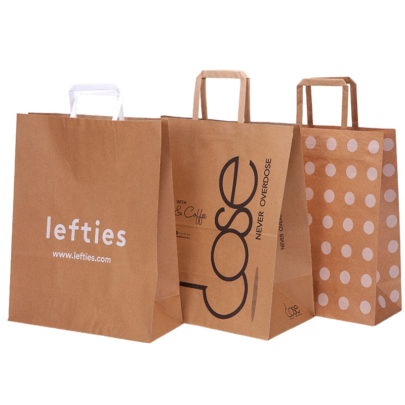 Custom Flat Handle Paper Bags